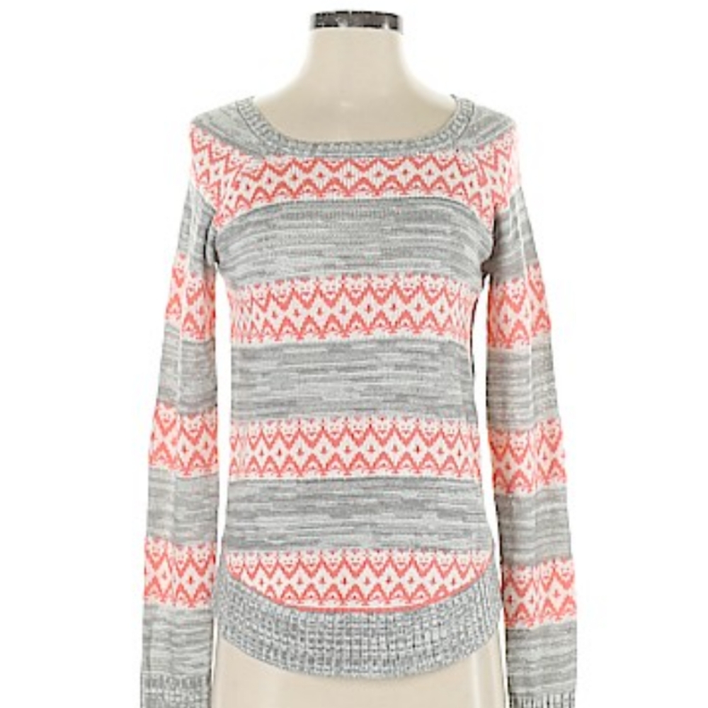 Youth Red Camel Sweater Boat Neck Grey/Pink